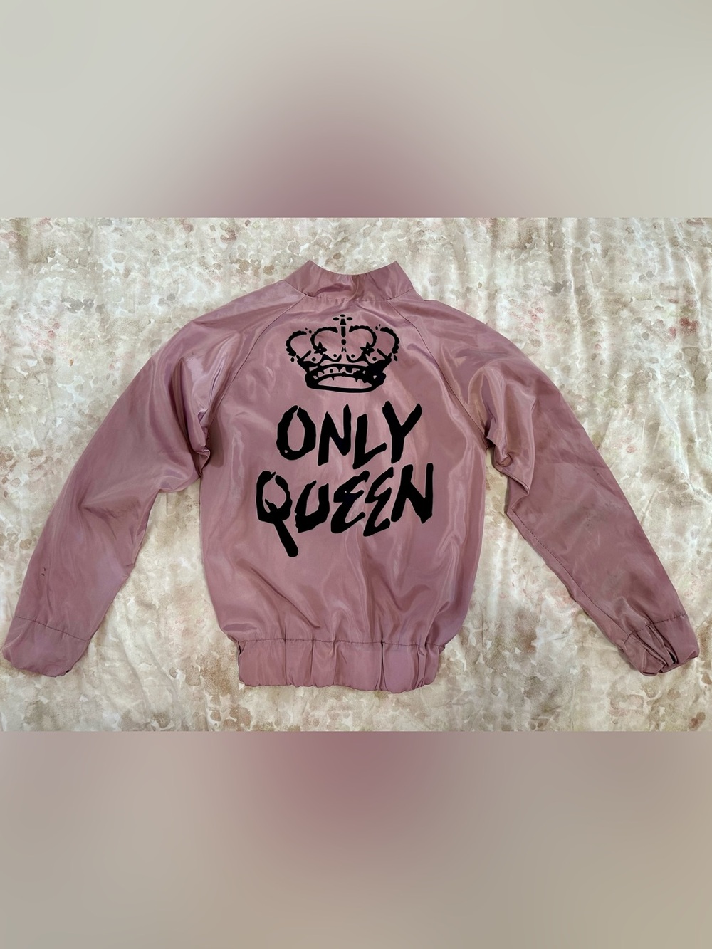 ONLY QUEEN Light Pink Bomber Jacket